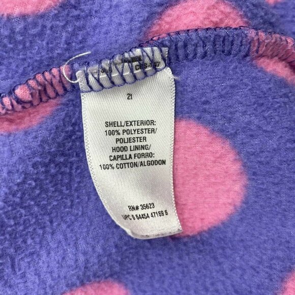 3/$15 Carters Purple And Pink Polka Dot Hooded Fleece Jacket toddlers - Picture 6 of 6